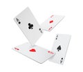 Falling or flying aces casino game playing cards Royalty Free Stock Photo