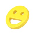 Falling funny smiley 3d icon. Symbol for chatting and expressing joy happiness