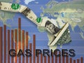 Falling gas prices chart and map