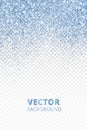 Falling glitter confetti. Blue vector dust, explosion isolated Royalty Free Stock Photo