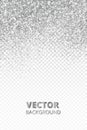 Falling glitter confetti. Vector silver dust isolated