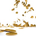 Falling gold chinks Royalty Free Stock Photo