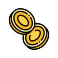 falling gold coin color icon vector illustration Royalty Free Stock Photo