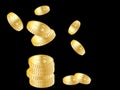 Falling gold coin (vector) Royalty Free Stock Photo