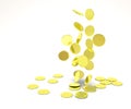 Falling gold coins Royalty Free Stock Photo