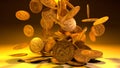 Falling Gold Coins Isolated Royalty Free Stock Photo