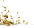 Falling Gold Coins Isolated Royalty Free Stock Photo