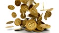 Falling Gold Coins Isolated Royalty Free Stock Photo