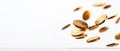 Falling Gold Coins on White Background Royalty Free Stock Photo