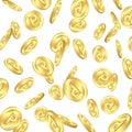 Falling gold point coins
