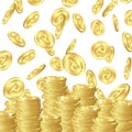 Falling gold point coins