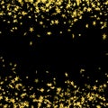 Falling gold stars on black background, falling stars, star rain, gold foil stars, holiday, night, gold, glitter, Christmas