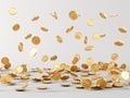 Falling golden coins. Gold coins, earnings, casino concept