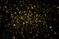falling golden metallic glitter foil confetti, animation movement on black background, gold holiday and festive fun concept Royalty Free Stock Photo