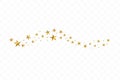 Falling golden stars. Cloud of golden stars isolated on transparent background. Vector illustration Royalty Free Stock Photo