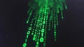 Falling green binary code on dark background Royalty Free Stock Photo