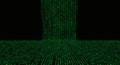 Falling Green Binary Code Streams on Black Background for Technology Concepts Royalty Free Stock Photo