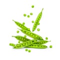 Falling green peas