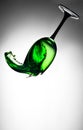 Falling Green Wine Glass