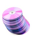 Falling heap of purple CDs Royalty Free Stock Photo