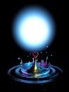 Falling heart shaped water drop into the water Royalty Free Stock Photo