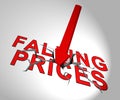 Falling House Prices Arrow Represents Property Recession Or Crash - 3d Illustration Royalty Free Stock Photo
