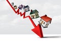 Falling House Prices Royalty Free Stock Photo