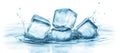 A falling ice cube, set against a plain white backdrop, is captured with the entire scene in sharp focus Royalty Free Stock Photo