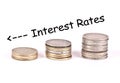 Falling interest rates illustration Royalty Free Stock Photo