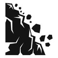 Falling landslide icon, simple style