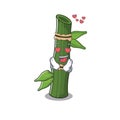 Falling in love cute bamboo cartoon character design