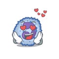 Falling in love cute basophil cell cartoon character design