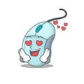 Falling in love cute computer mouse cartoon character design Royalty Free Stock Photo