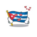 Falling In love cute flag cuba Scroll cartoon mascot design Royalty Free Stock Photo