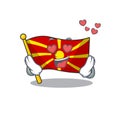 Falling in love cute flag macedonia cartoon character design