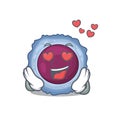Falling in love cute lymphocyte cell cartoon character design