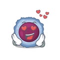 Falling in love cute lymphocyte cell cartoon character design Royalty Free Stock Photo