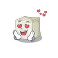 Falling in love cute sugar cube cartoon character design