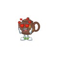 Falling in love cute teapot cartoon character design