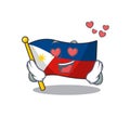 Falling In love Happy cute flag philippines cartoon design