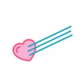 Falling Love line effect with Icon. Simple Heart Illustration Line Style Logo Template Design.