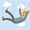 Drop young guy. Cartoon flat illustration Royalty Free Stock Photo