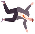 Falling man in suit. Work failure. Business risk