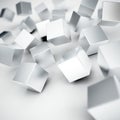 Falling metallic cubes Royalty Free Stock Photo