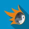 Falling meteor flat icon