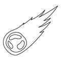 Falling meteor icon, outline style