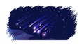 Falling Meteor Shower Night Sky Graphic, vector design Generative AI Royalty Free Stock Photo