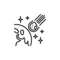 Falling meteorite line icon