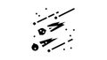 falling meteors glyph icon animation