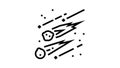 falling meteors line icon animation